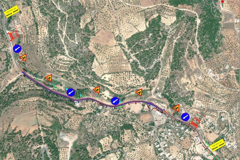 إرشادات مرورية لبدء توسعة طريق كفرنجة – وادي الطواحين