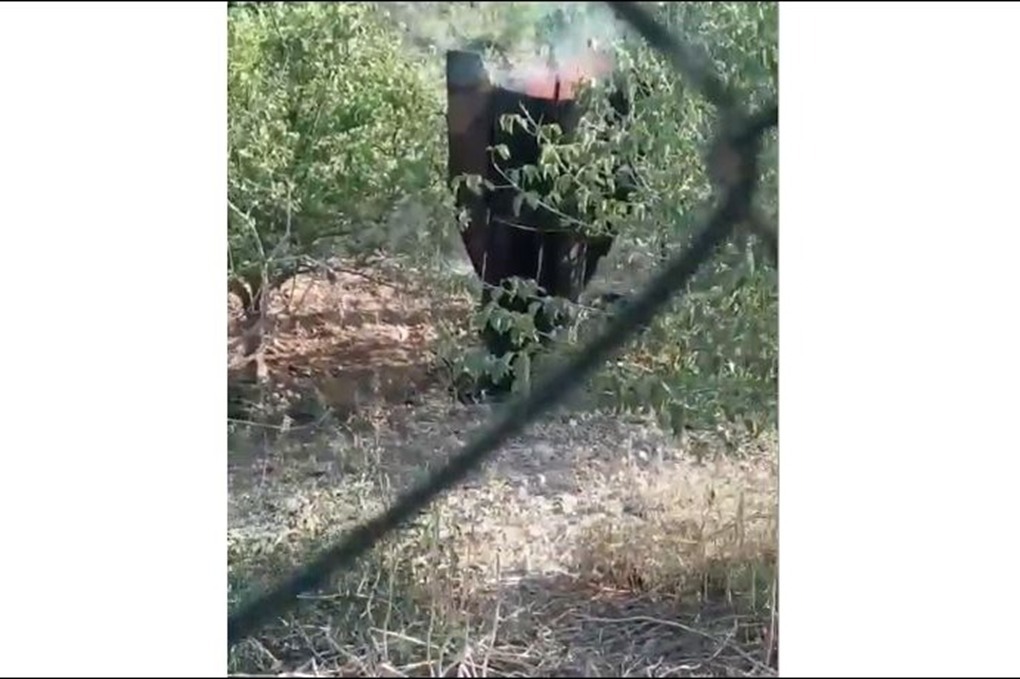 شاهد : سقوط شظية صاروخية في الأغوار الشمالية - فيديو